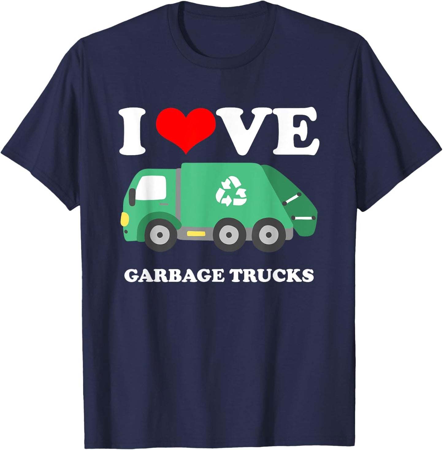 I Love Trash Garbage Trucks Hat Trucker T-Shirt - T-Shirt | Navy