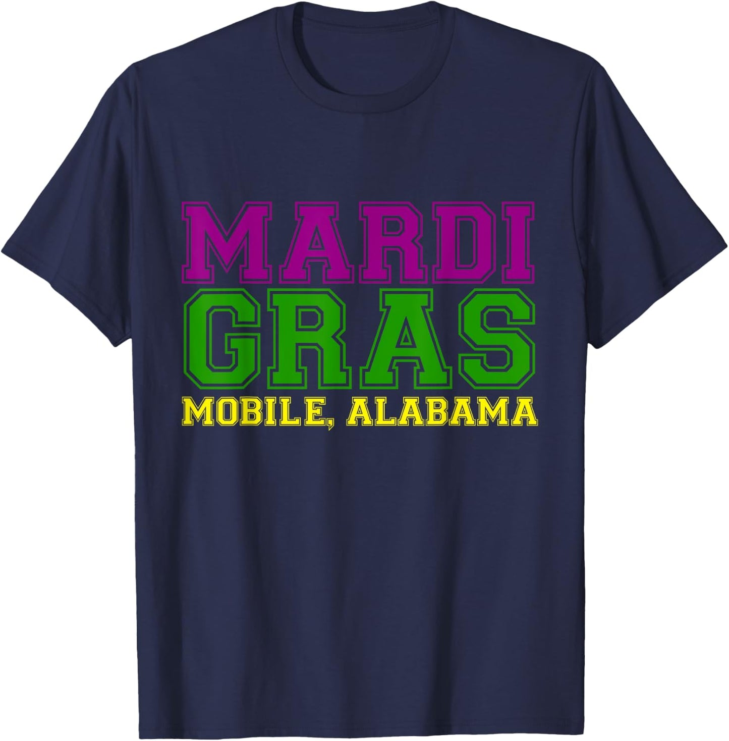 Mobile Mardi Gras Parade Celebration Gift T-Shirt - T-Shirt | Navy
