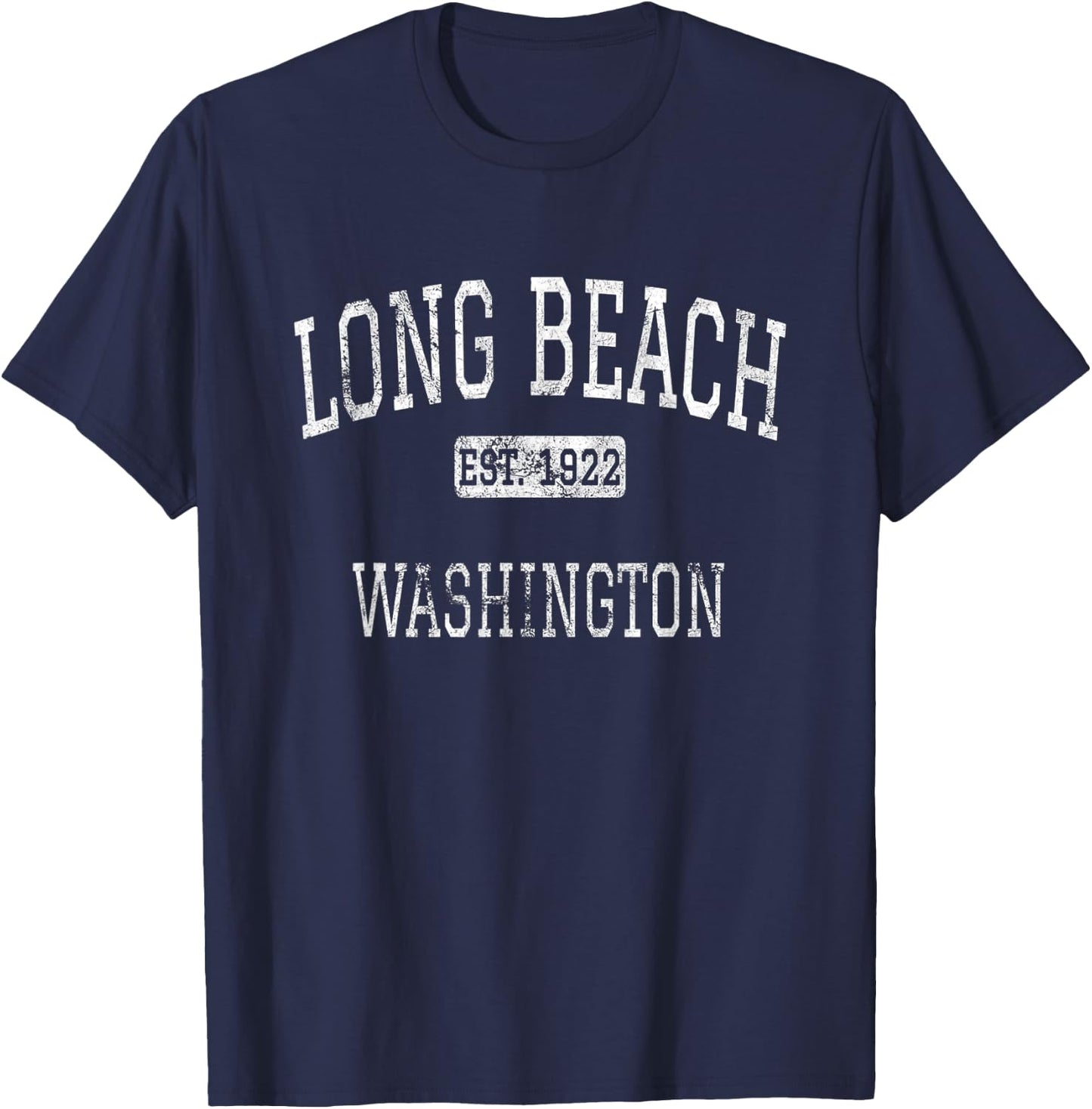 Long Beach Washington WA Vintage T-Shirt - T-Shirt | Navy