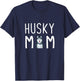 Siberian Husky Dog Mama Husky Mom T-Shirt - T-Shirt | Navy