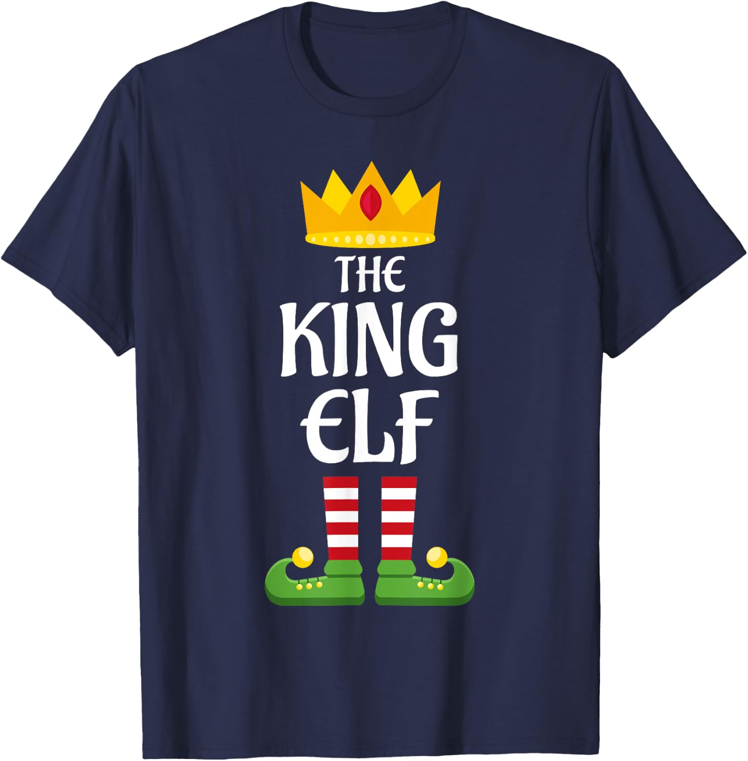 King Elf Family Matching Group Christmas Dad T-Shirt - T-Shirt | Navy