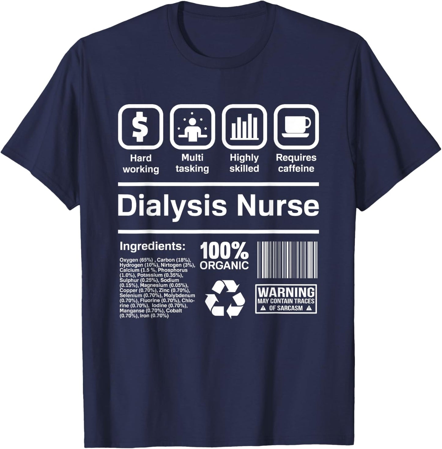 Dialysis Nurse Gifts Funny T-Shirt - T-Shirt | Navy