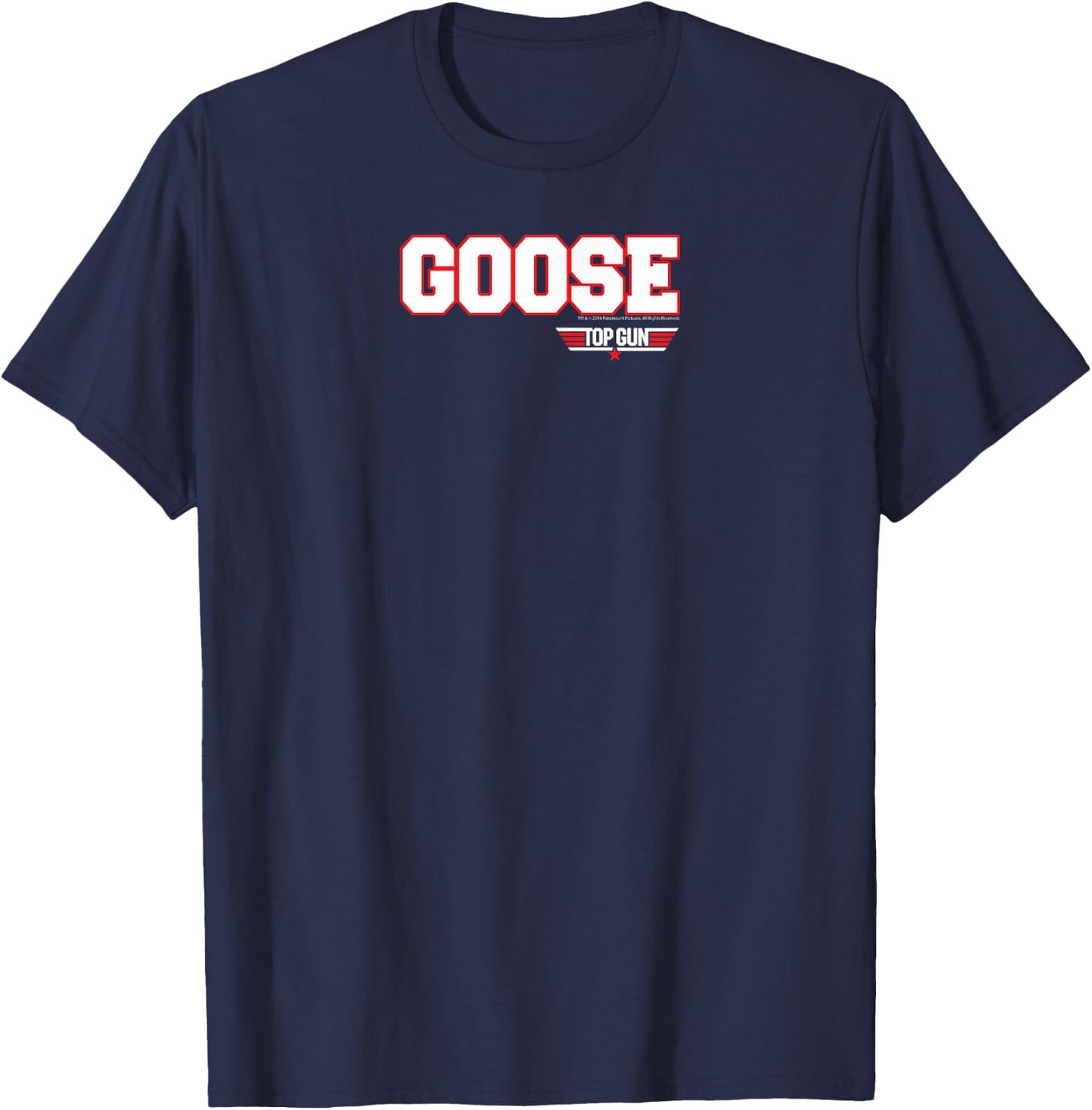 Top Gun Goose Athletic Lettering Logo Action Movie T-Shirt - T-Shirt | Navy