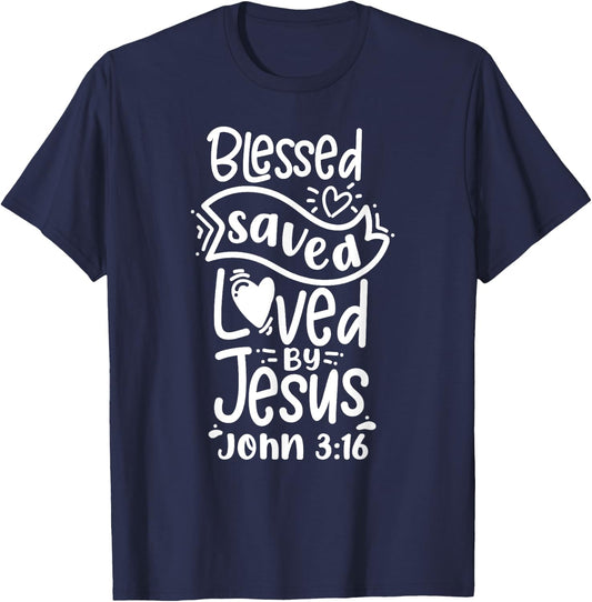 Christian Bible Verse John 3:16 T-Shirt - T-Shirt | Navy