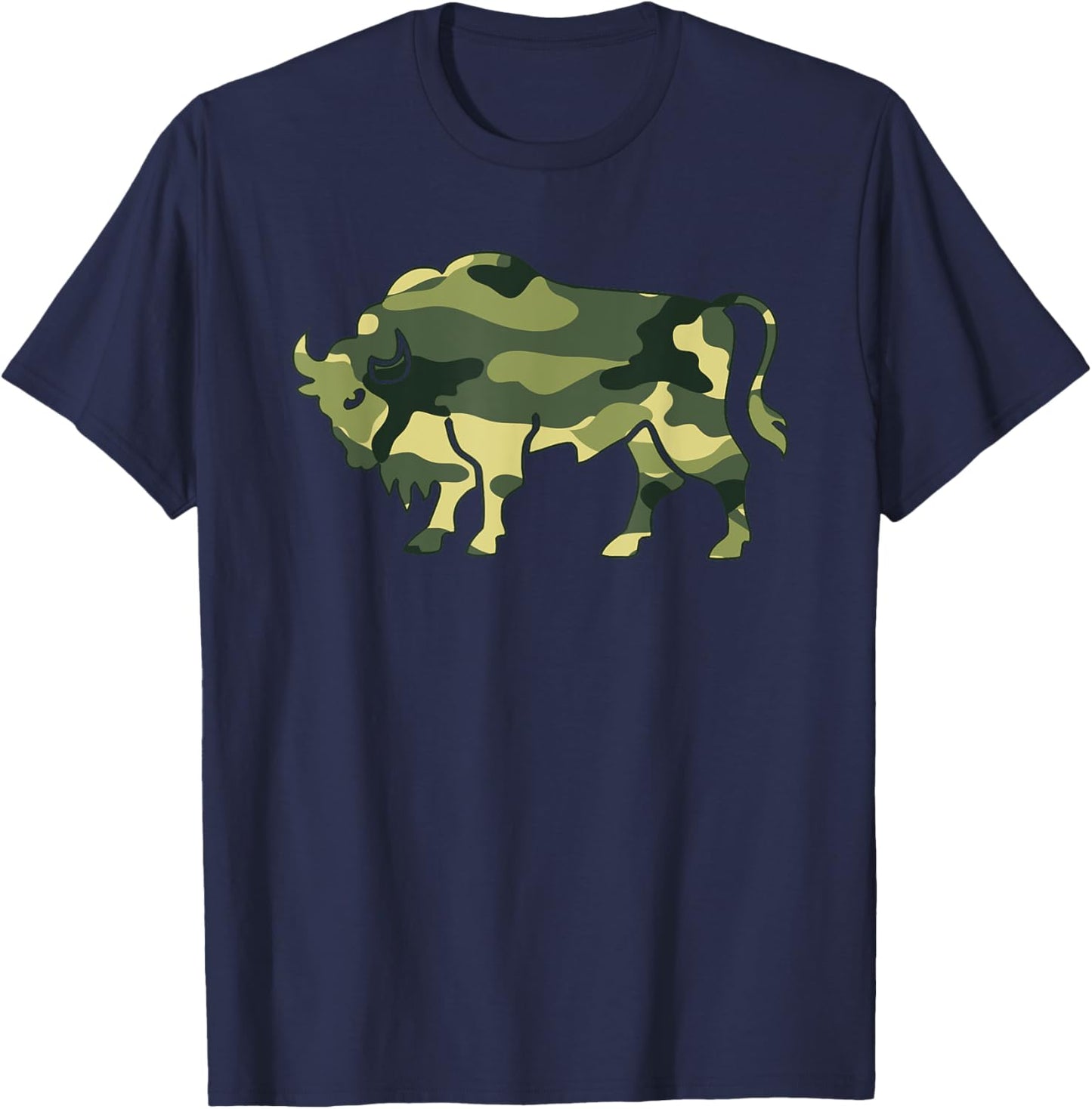 Military Gaur Camo Men Print US Indian bison Ox Veteran Gift T-Shirt - T-Shirt | Navy