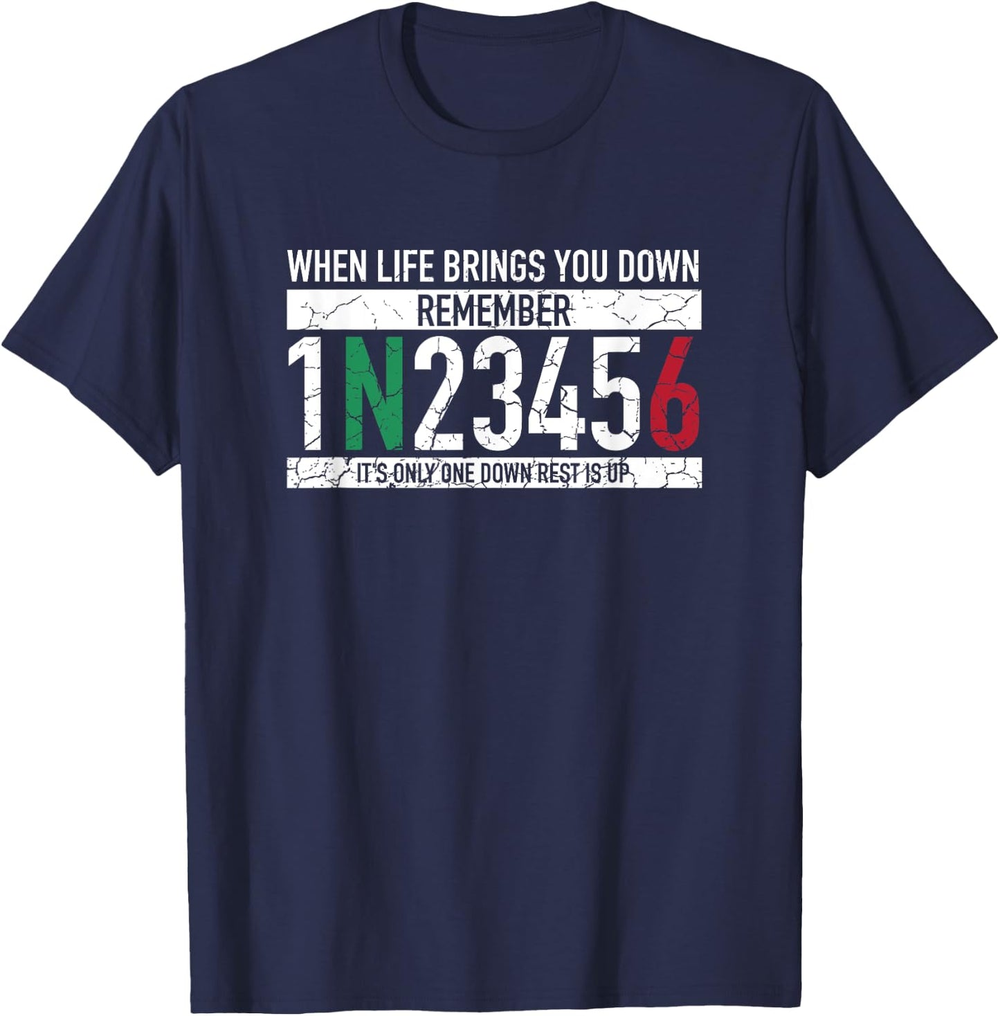 1N23456 Motorcycle Gear Shift Motorcyclist T-Shirt - T-Shirt | Navy