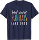 Boat Waves Sun Rays Lake Days Tank Lake Life T-Shirt - T-Shirt | Navy