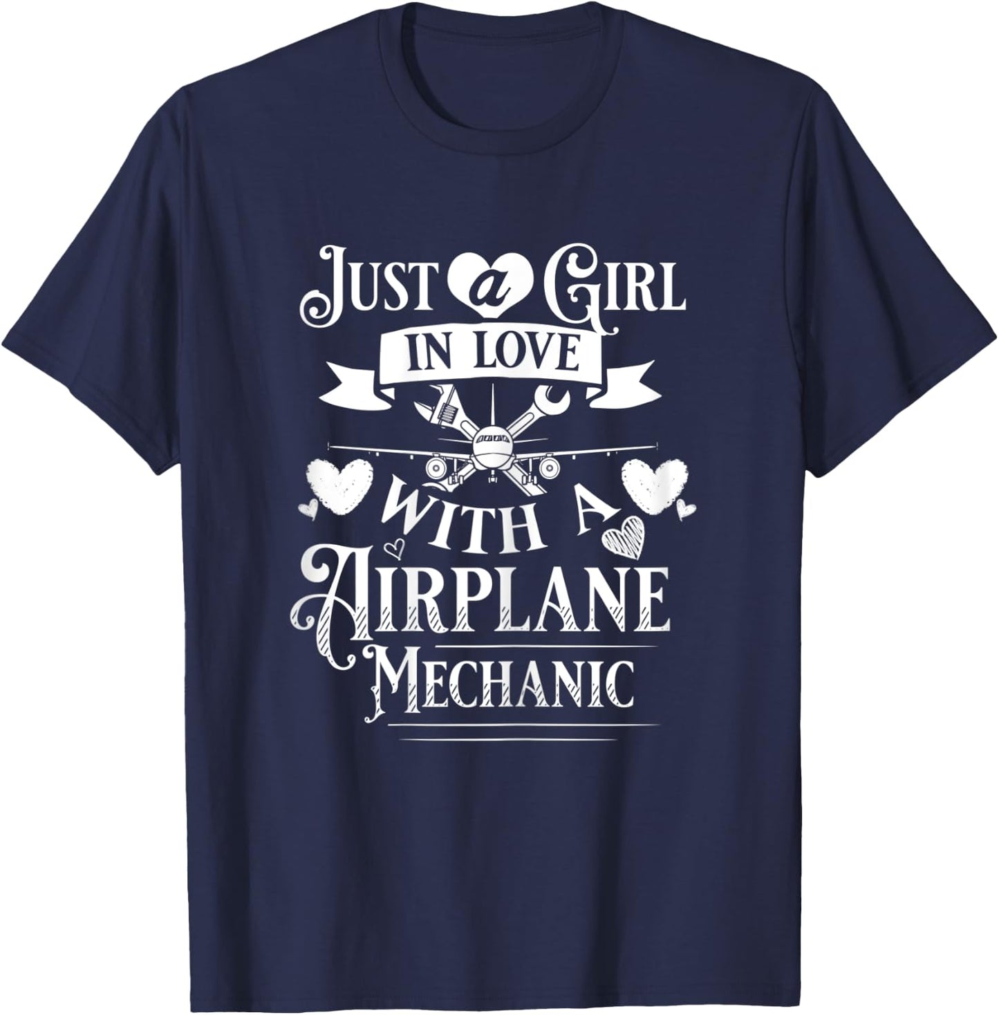 Aircraft Mechanic Wife Airplane Maintenance Technician T-Shirt - T-Shirt | Navy