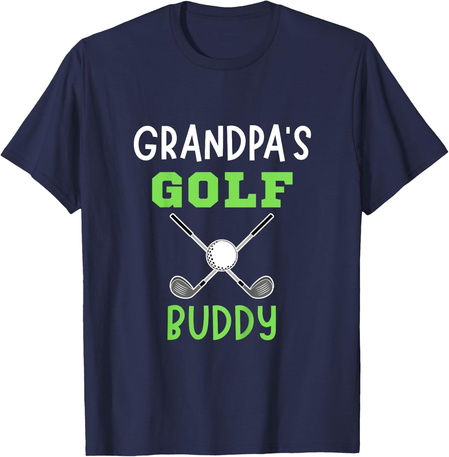 Kids Golf Player Grandfather Golfing Grandpa's Golf Buddy T-Shirt - T-Shirt | Navy