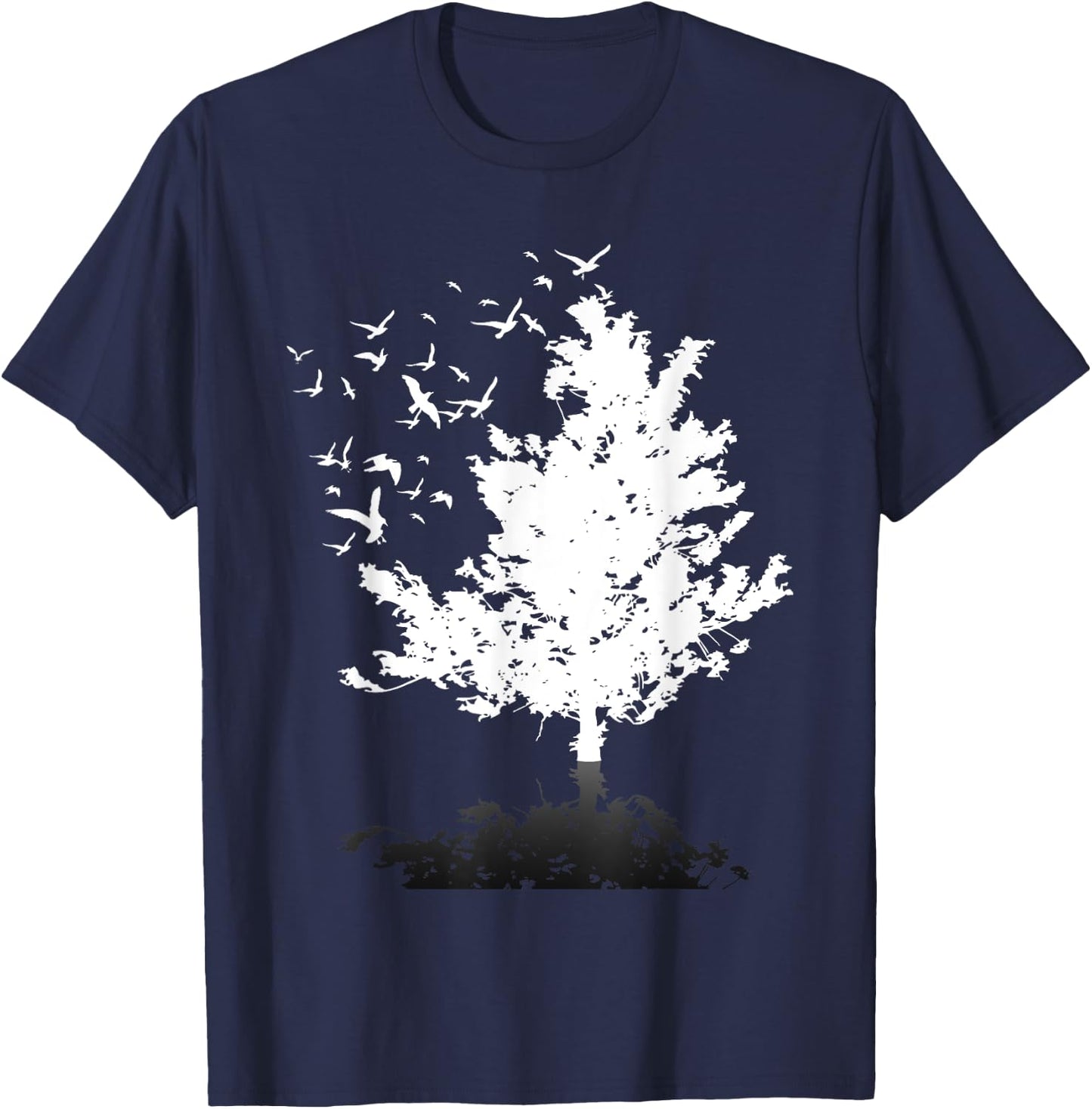 Outdoors Wildlife Flock Of Birds Forest Trees Nature T-Shirt - T-Shirt | Navy