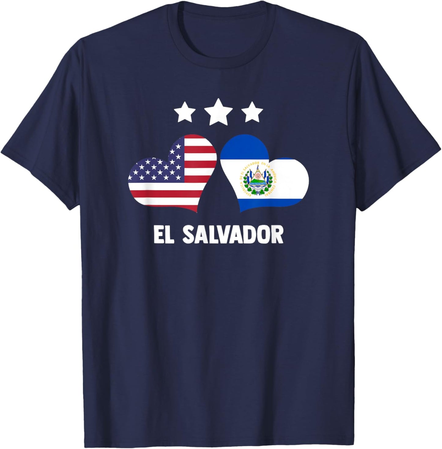 El Salvador Salvadorian El Salvador Flag American Flag Men T-Shirt - T-Shirt | Navy