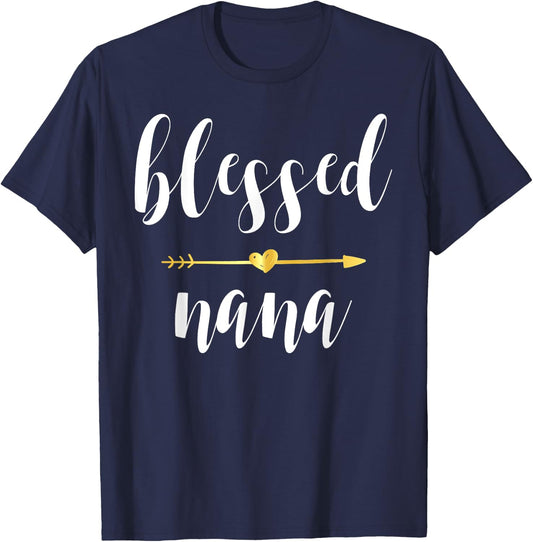 Blessed Nana Grandma Heart Arrow T-Shirt - T-Shirt | Navy