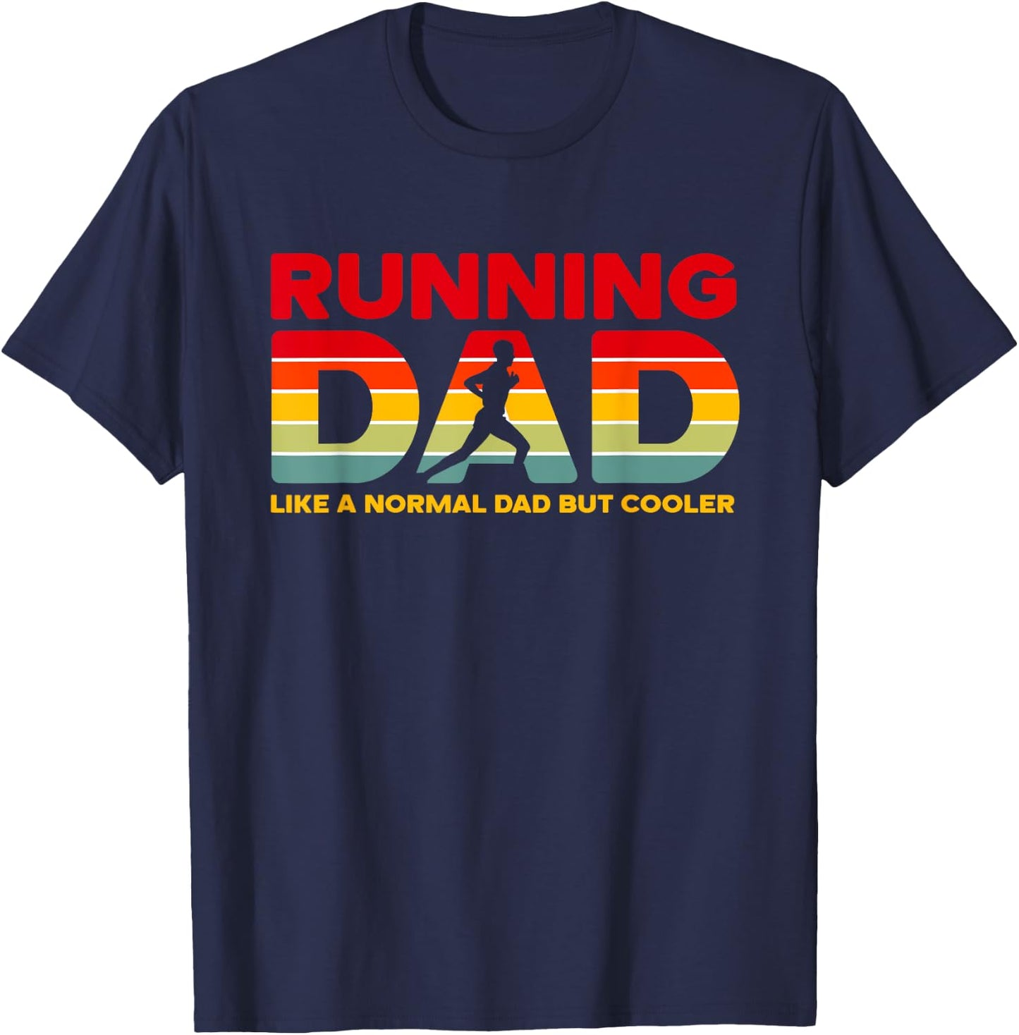 Retro Running Dad Apparel - Funny Marathon T-Shirt - T-Shirt | Navy