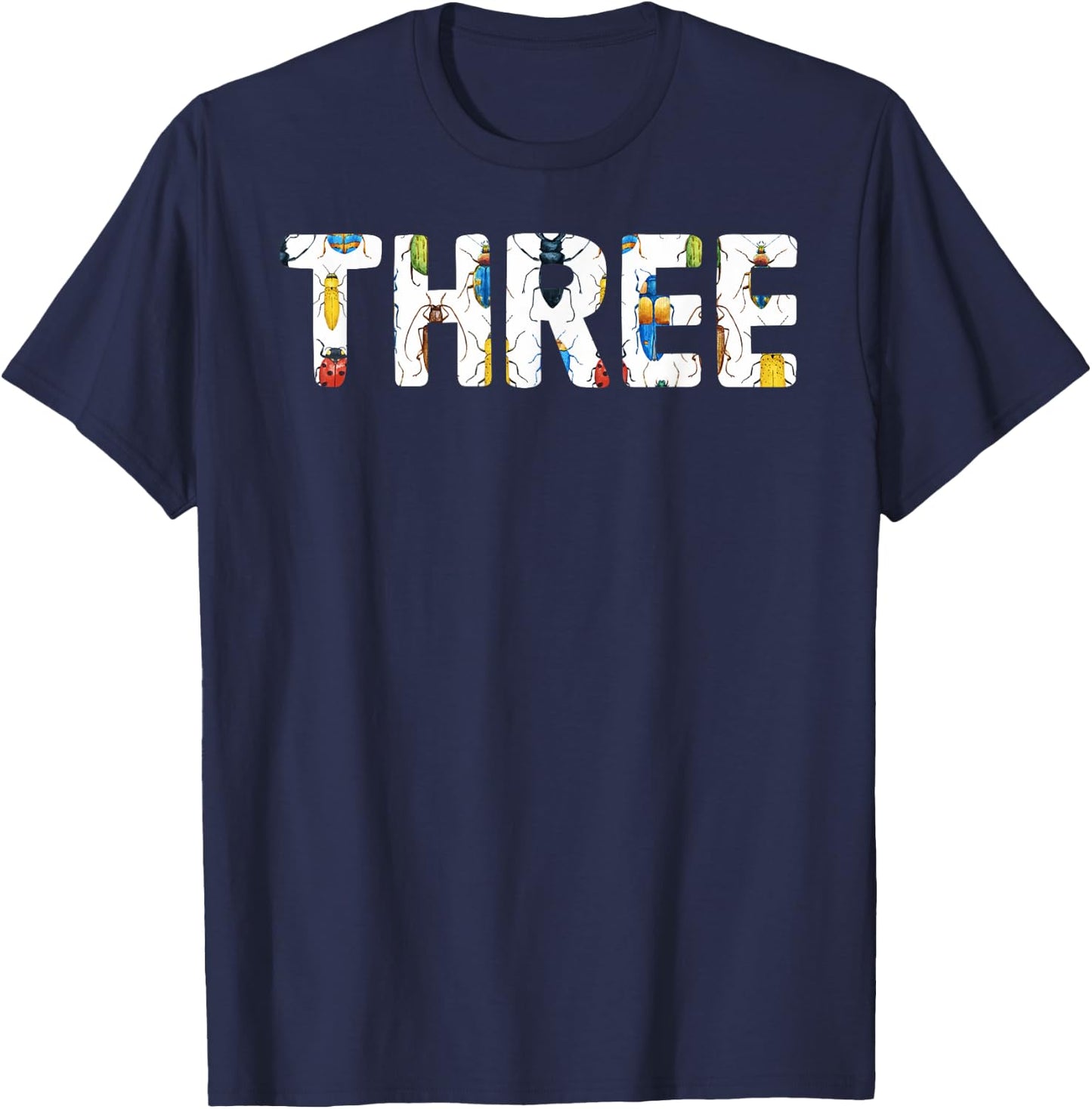 mb Bug 3rd Birthday Funny Insects Lover 3 Years Old Kids T-Shirt - T-Shirt | Navy