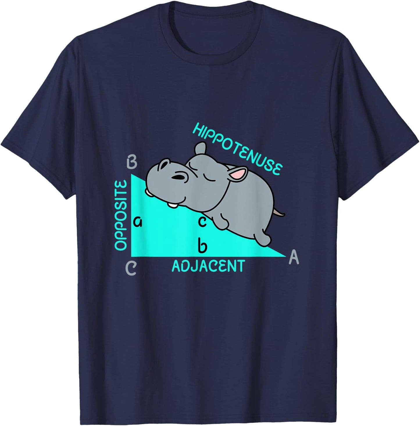 Hippotenuse Math Mathematics Teacher Joke fun Saying T-Shirt - T-Shirt | Navy