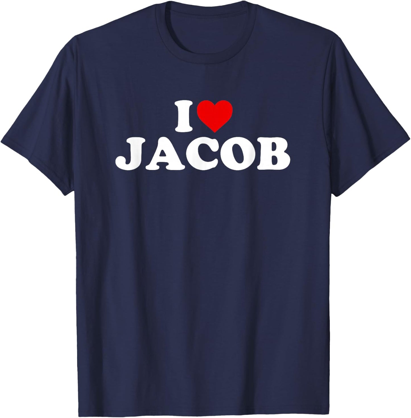 I Love Jacob - Heart T-Shirt - T-Shirt | Navy
