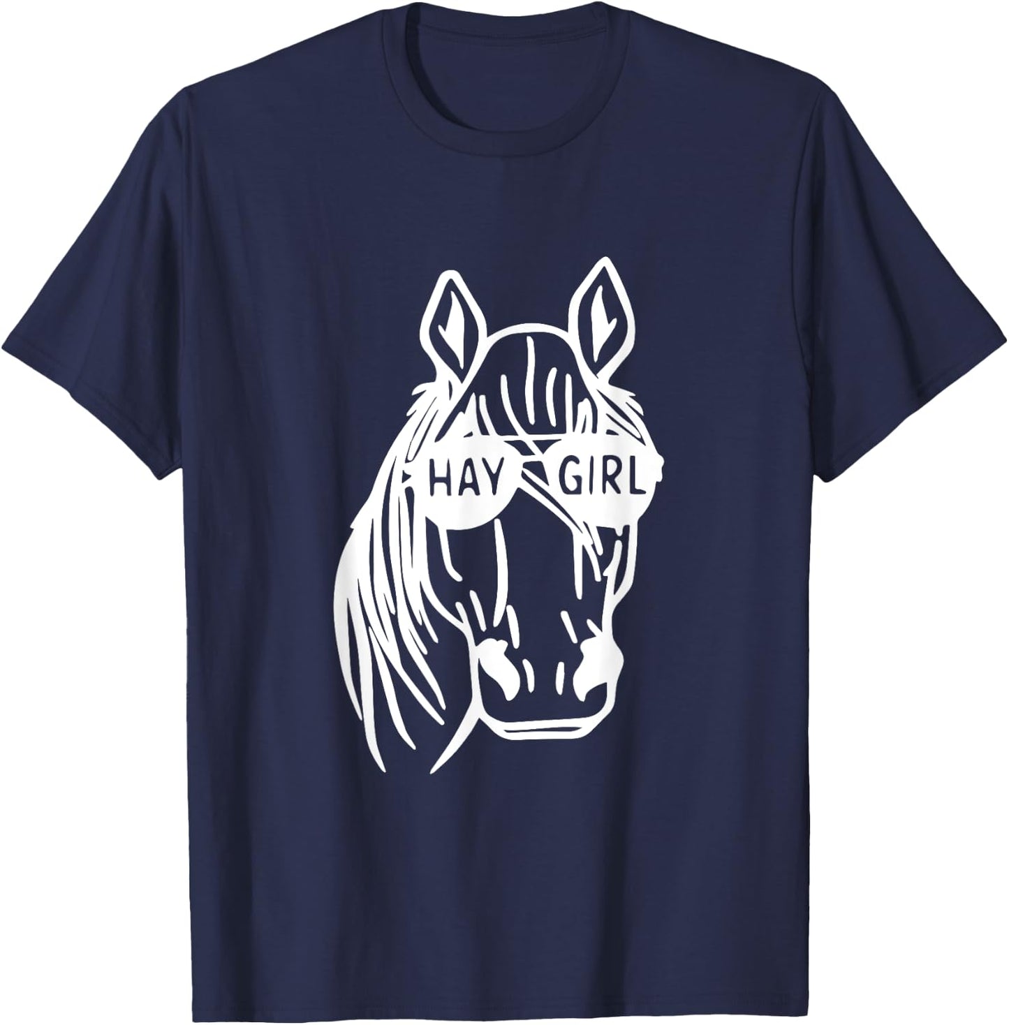 Horse Riding Cowgirl Farming Mare Lovers Hay Girl T-Shirt - T-Shirt | Navy