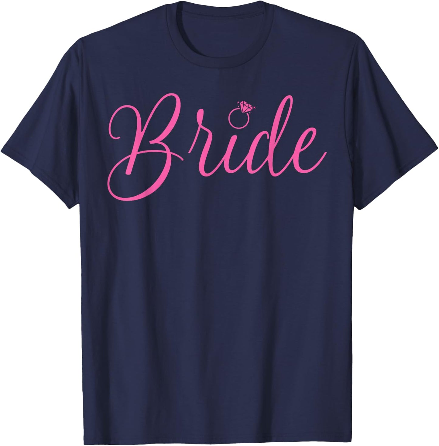 Bride Bachelorette Party Script Pink T-Shirt - T-Shirt | Navy