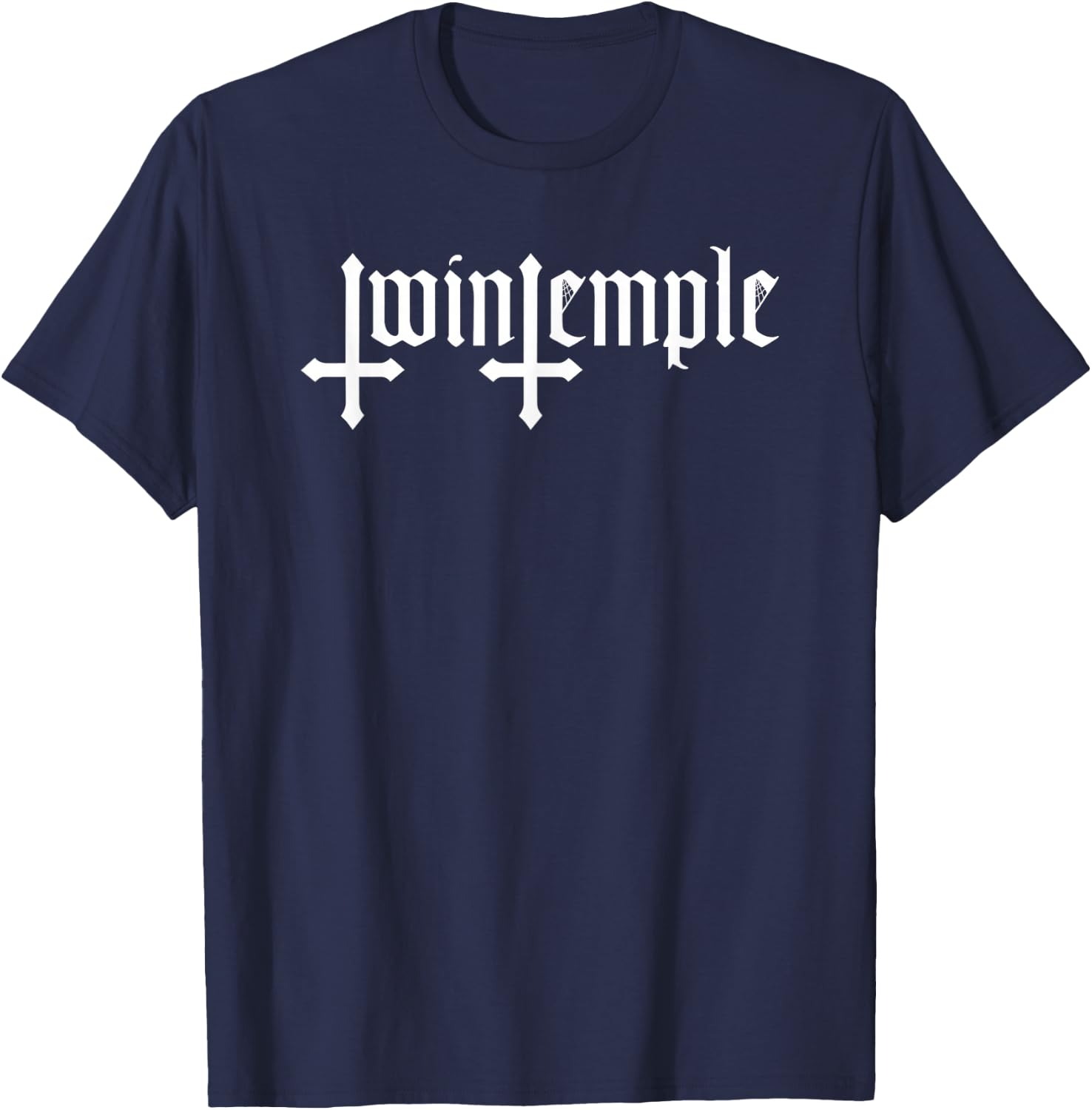Twin Temple White Drip Logo T-Shirt - T-Shirt | Navy
