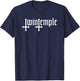 Twin Temple White Drip Logo T-Shirt - T-Shirt | Navy