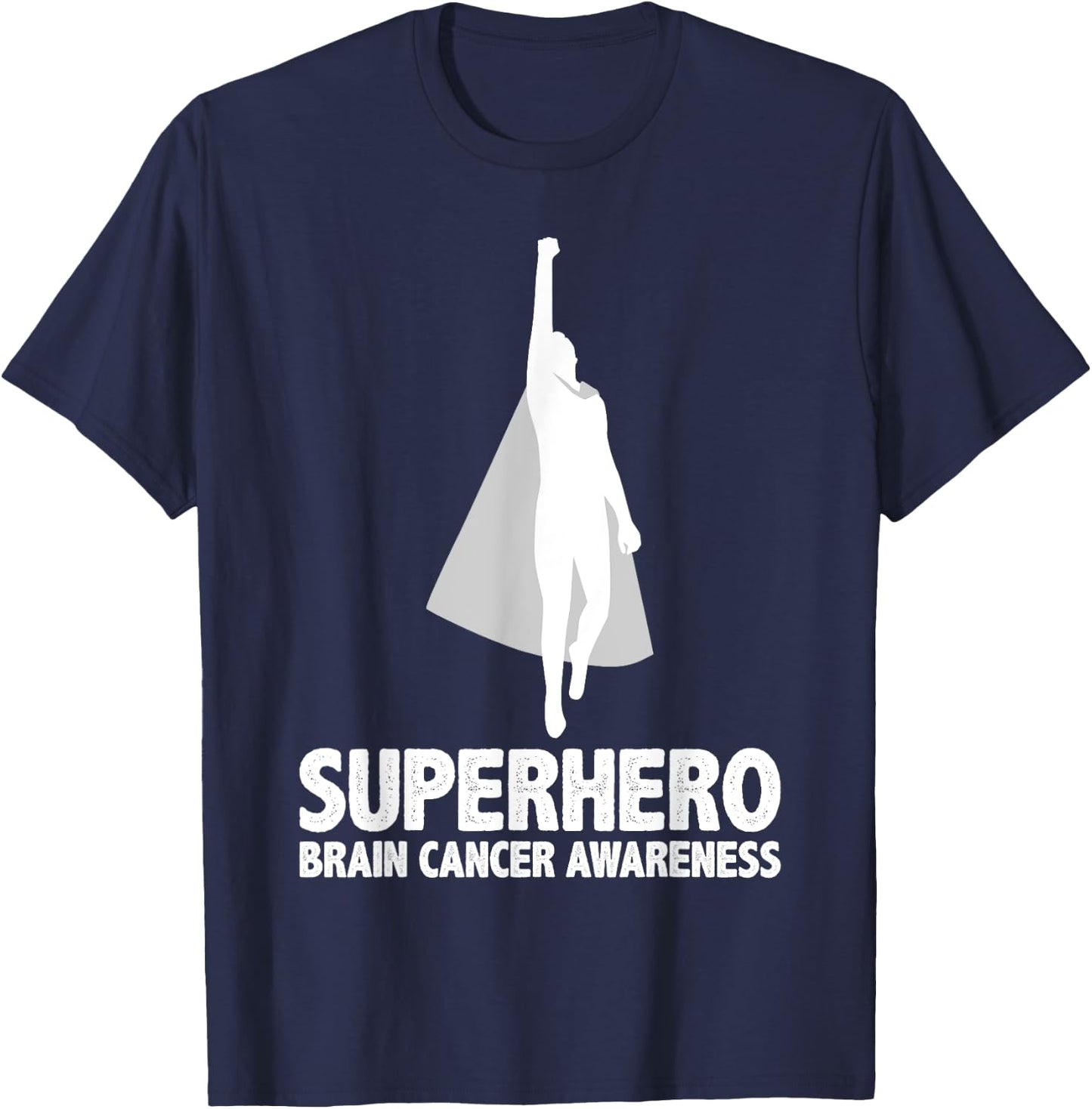 Superhero Men - Brain Cancer Awareness T-Shirt - T-Shirt | Navy