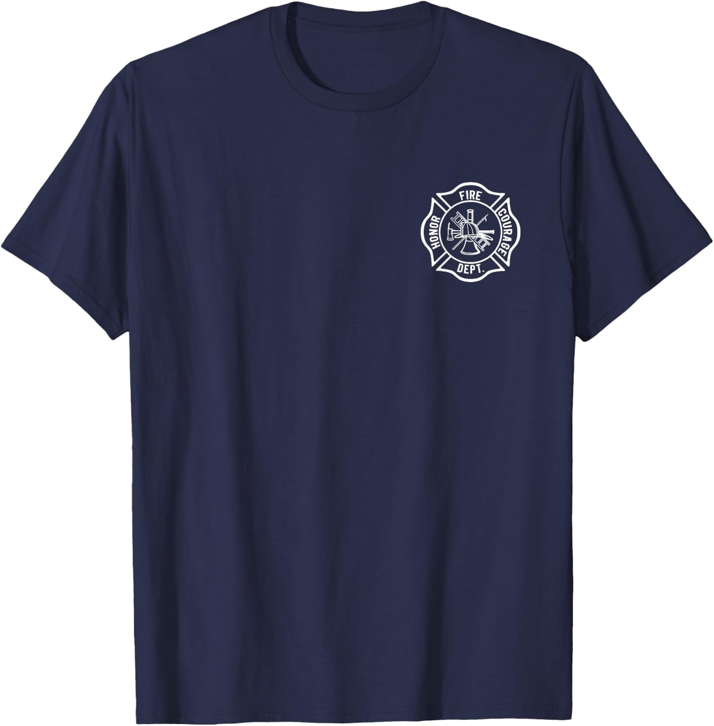 Commemorate and Honor Firefighters Fire Department Logo T-Shirt - T-Shirt | Navy