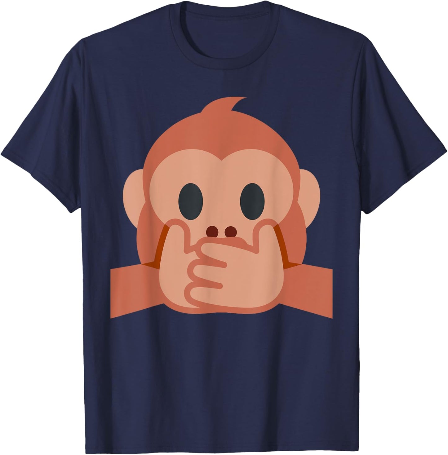 Speak No Evil Monkey Iwazaru Emoticon T-Shirt - T-Shirt | Navy