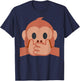 Speak No Evil Monkey Iwazaru Emoticon T-Shirt - T-Shirt | Navy