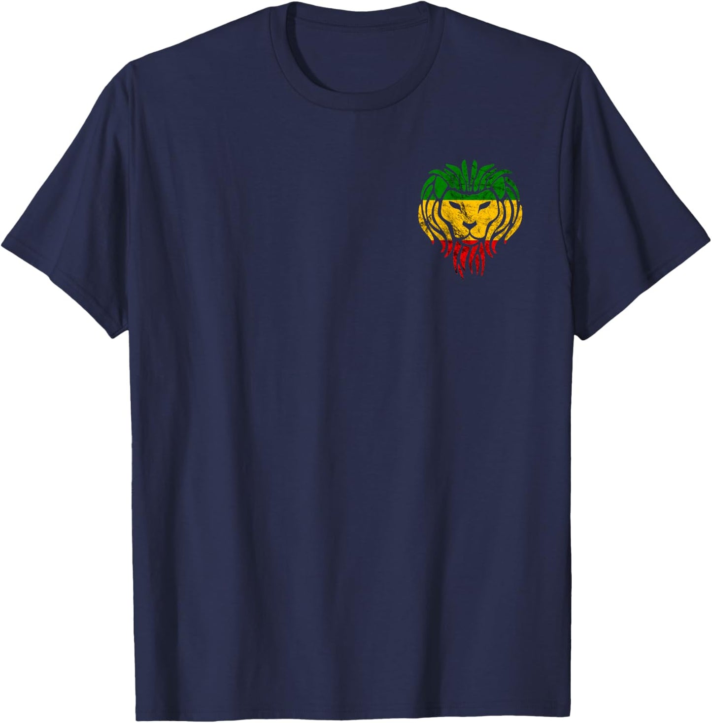 Reggae Peace Rastafari Lion Reggae Jamaica Music Hippie T-Shirt - T-Shirt | Navy