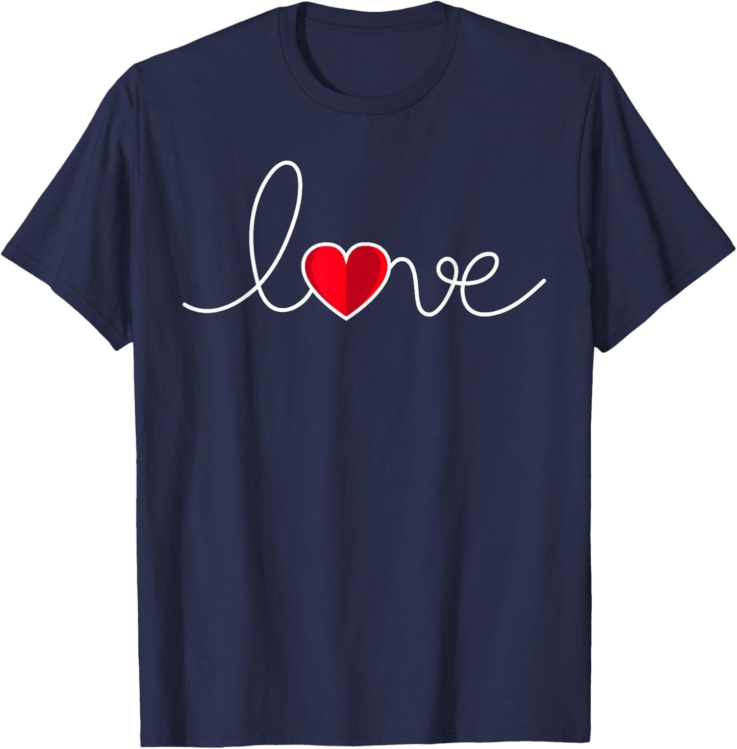 Valentines Day Red Love Heart Cute V-day Men Women Girl boys T-Shirt - T-Shirt | Navy