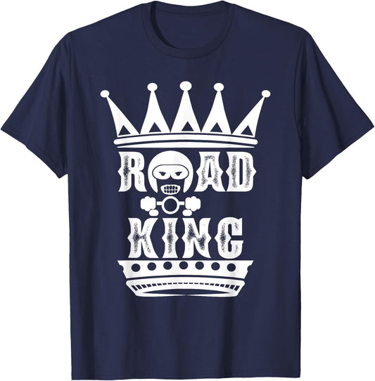 King of the Road - Motorcycle Biker Chopper Freedom Rider T-Shirt - T-Shirt | Navy