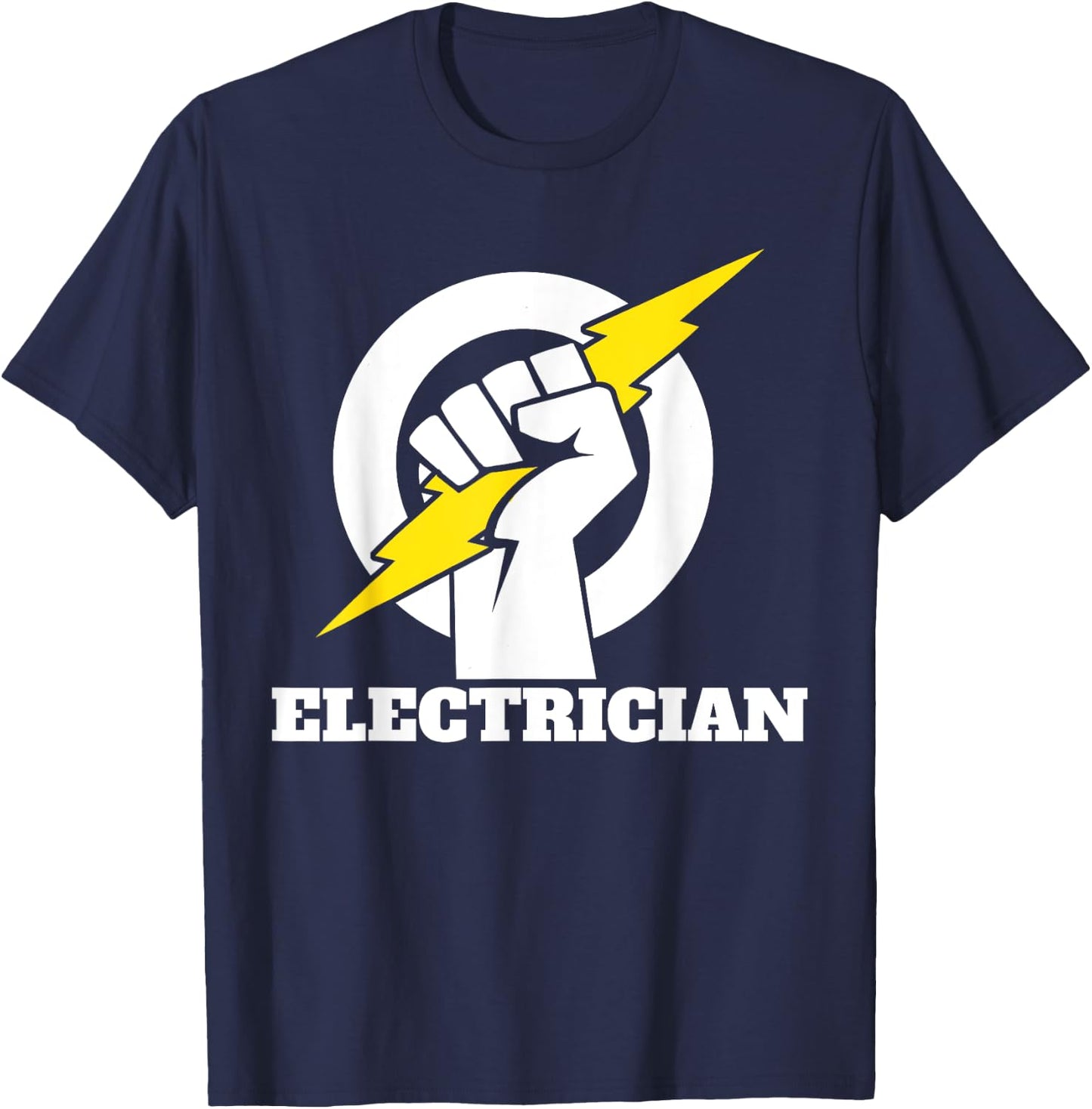 Electrician lightning bolt hand Electrician lightning hand T-Shirt - T-Shirt | Navy