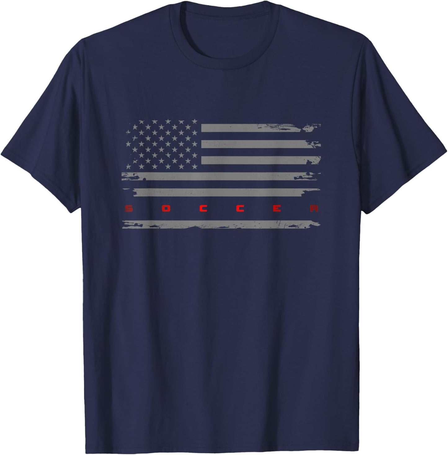American Flag Soccer Apparel - Soccer Women Kids Men T-Shirt - T-Shirt | Navy