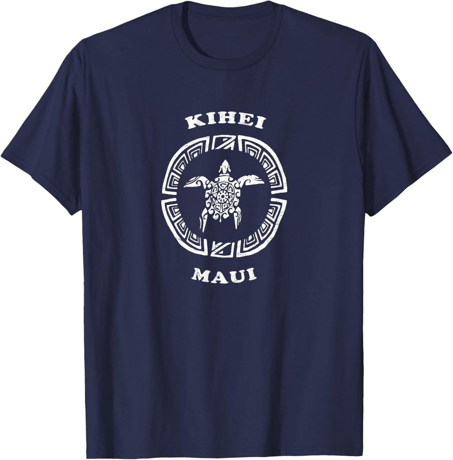 Kihei Maui, Hawaii Vintage Tribal Turtle Vacation T-Shirt - T-Shirt | Navy