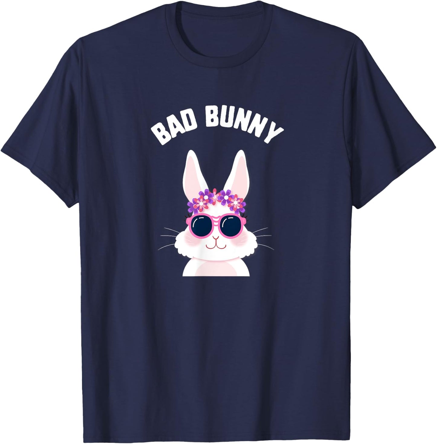 Easter Bad Bunny Sunglasses Kids Candy Spring Bunny Gift T-Shirt - T-Shirt | Navy