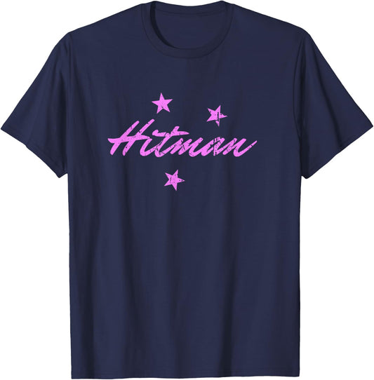 Hitman 90's Wrestling Fanatic Nostalgia Hart Vintage Graphic T-Shirt - T-Shirt | Navy