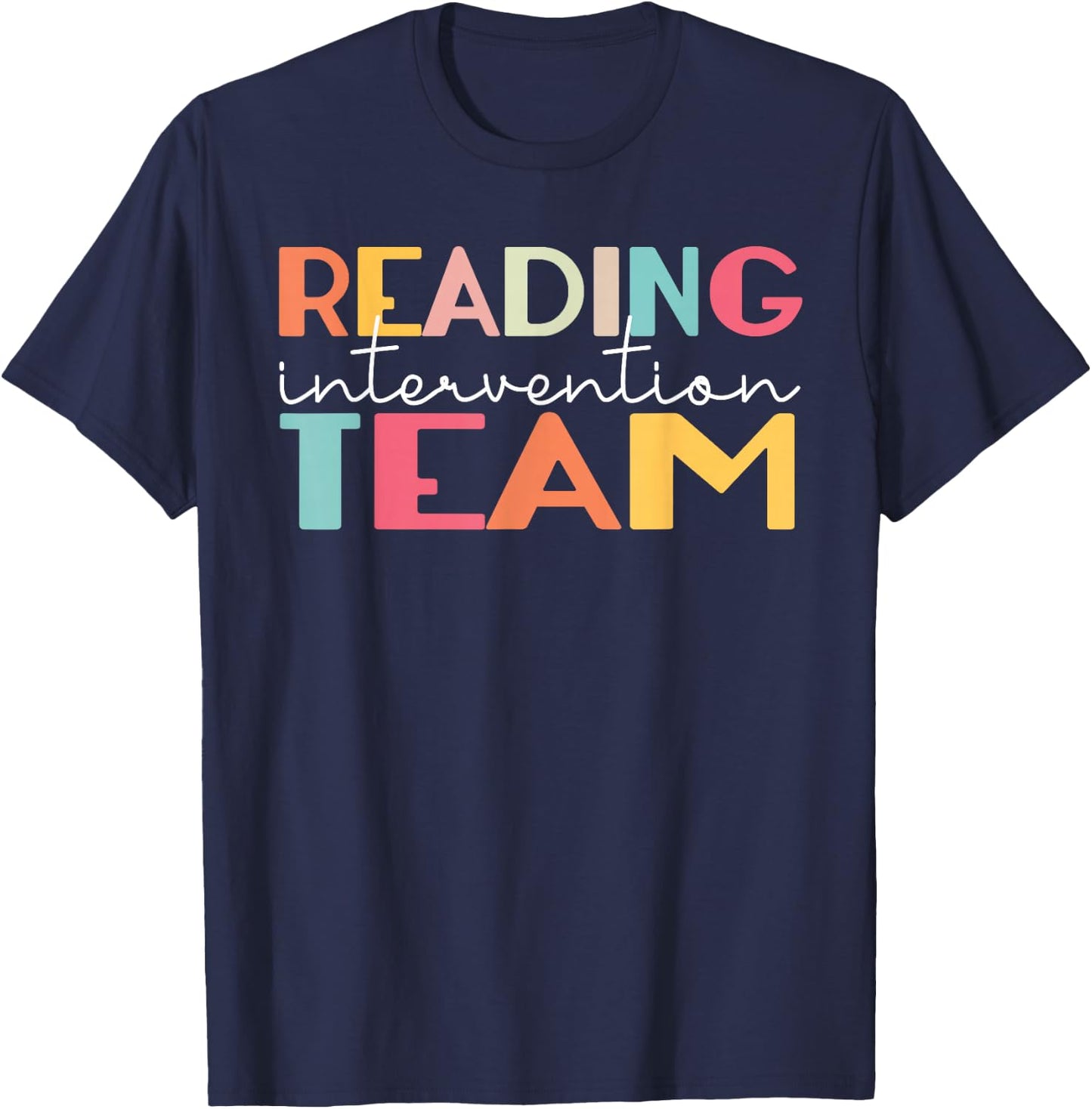 Reading Intervention Team Bookworm Librarian Reader T-Shirt - T-Shirt | Navy