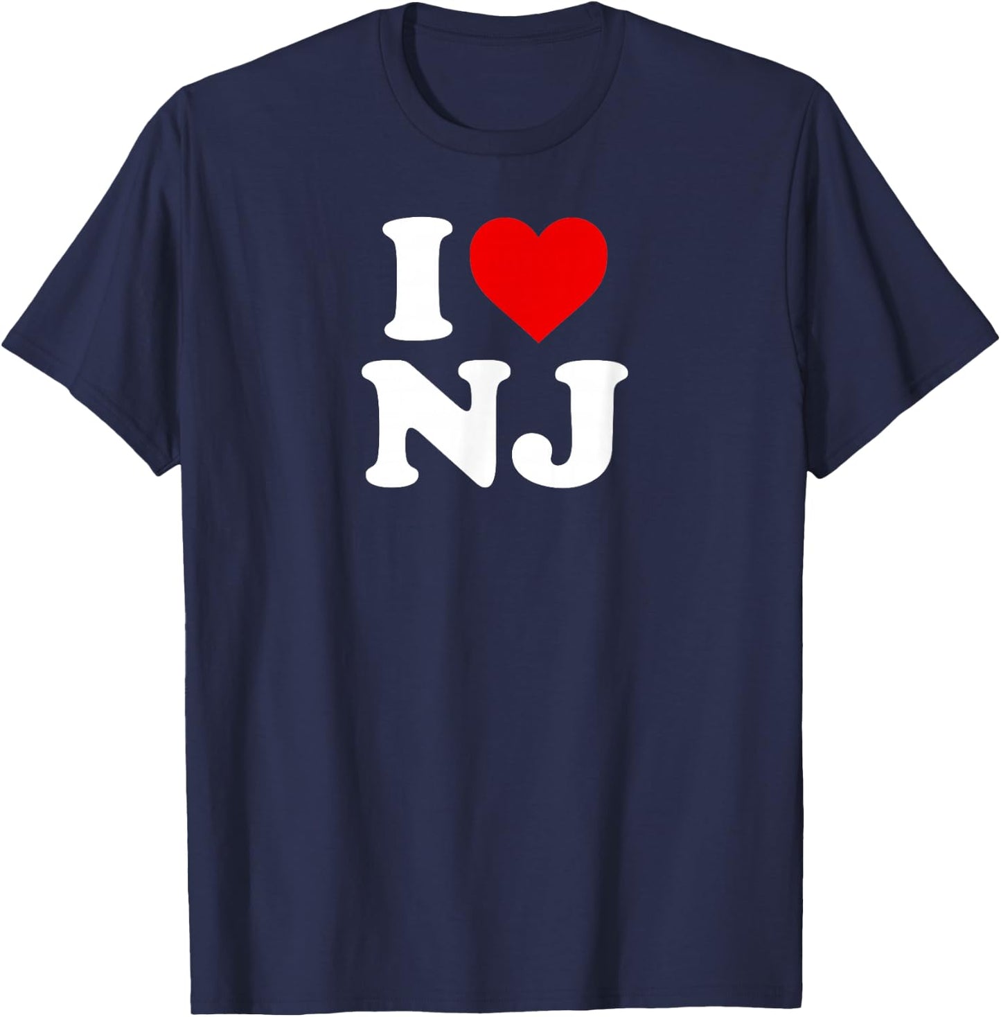 I Love NJ Heart New Jersey T-Shirt - T-Shirt | Navy