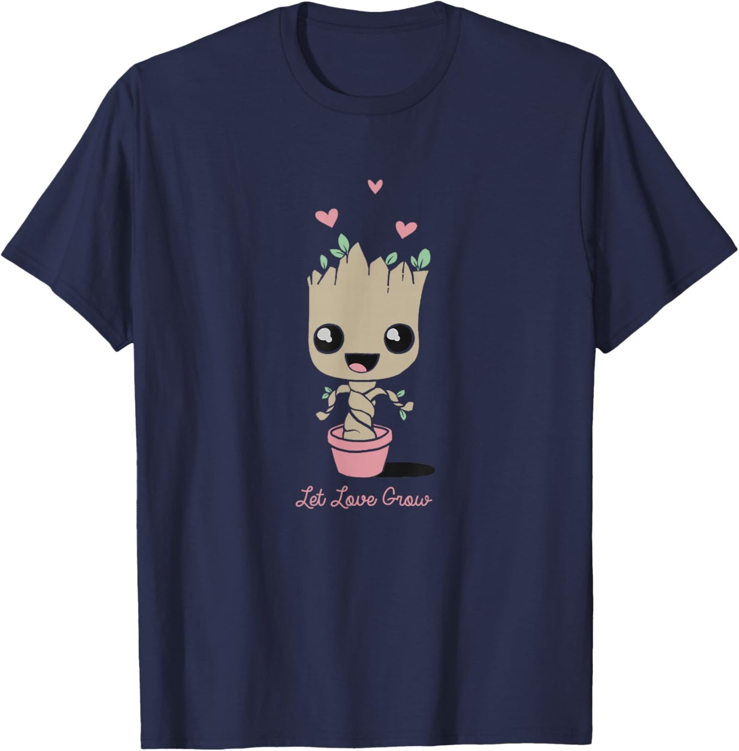 Marvel Valentine's Day Groot Let Love Grow T-Shirt - T-Shirt | Navy