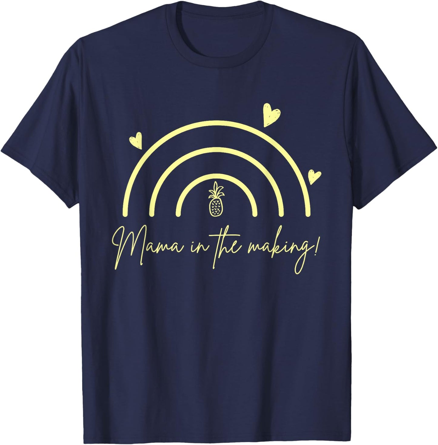 Mama In the Making Infertility IVF Pineapple Rainbow T-Shirt - T-Shirt | Navy