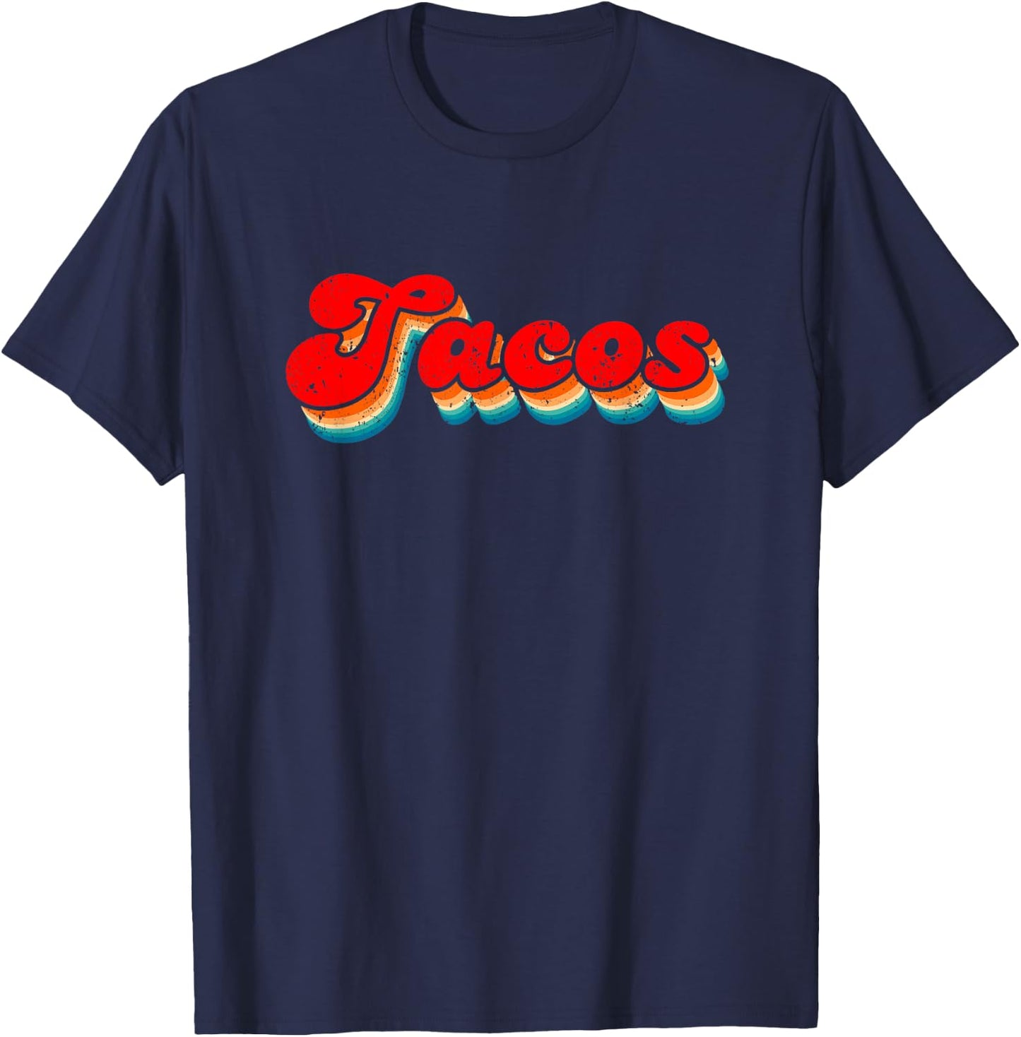 Retro Tacos 80s 90s Taco Lover Vintage Cinco De Mayo Fiesta T-Shirt - T-Shirt | Navy