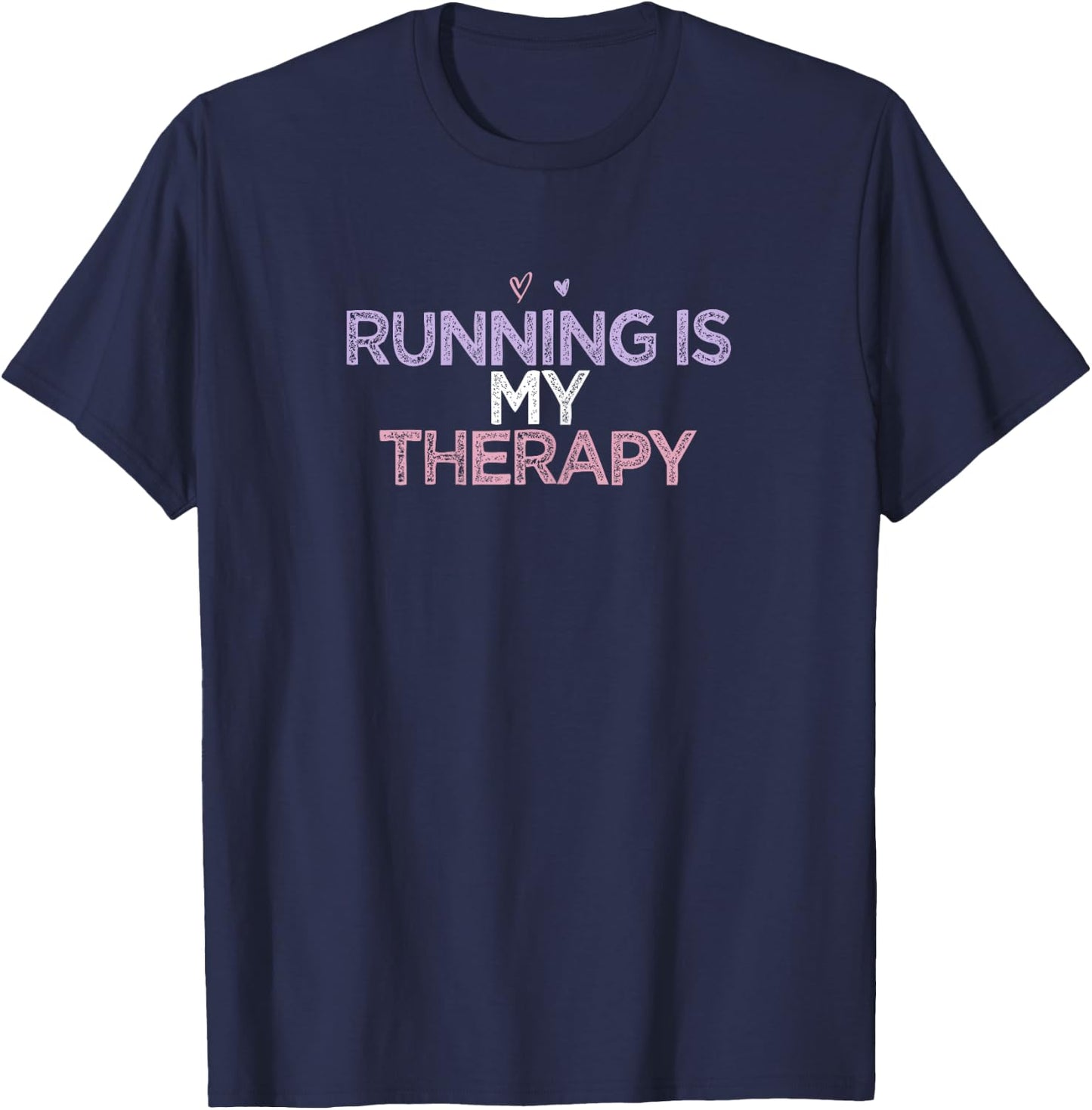Funny Sarcastic Saying Gift Nellia Women's Blue X-Small Modern Casual Running Is My Therapy T-Shirt - T-Shirt | Navy