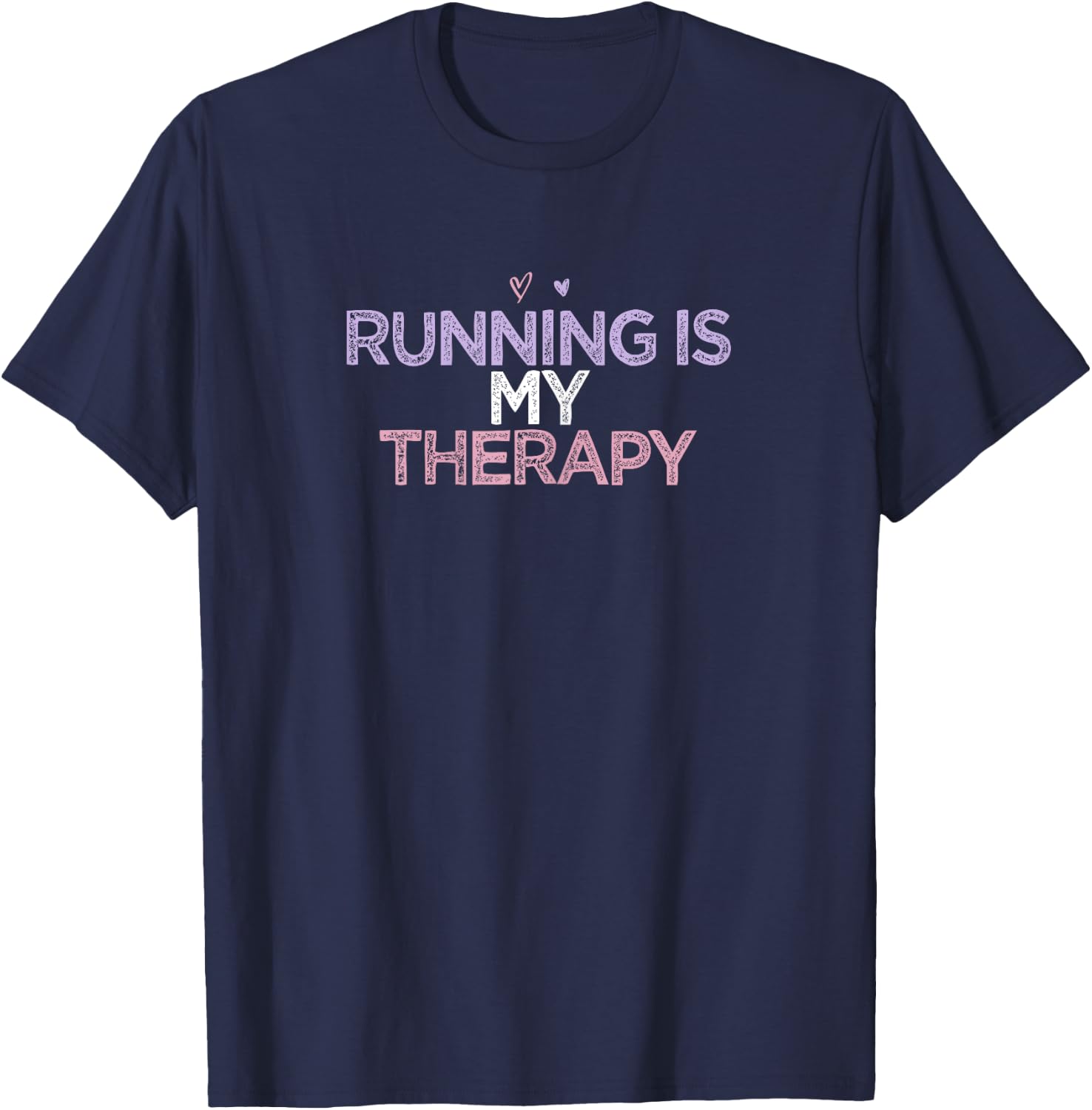 Funny Sarcastic Saying Gift Nellia Women's Blue X-Small Modern Casual Running Is My Therapy T-Shirt - T-Shirt | Navy