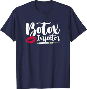 Plastic Surgery Cosmetic Nurse Lips Injector Botox Injector T-Shirt - T-Shirt | Navy
