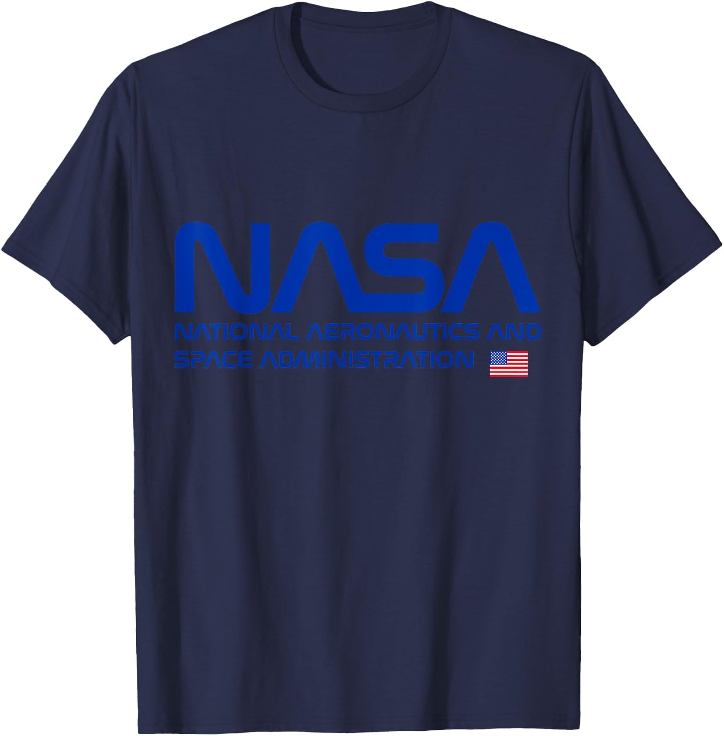 NASA National Aeronautics And Space Administration Worm Logo T-Shirt - T-Shirt | Navy