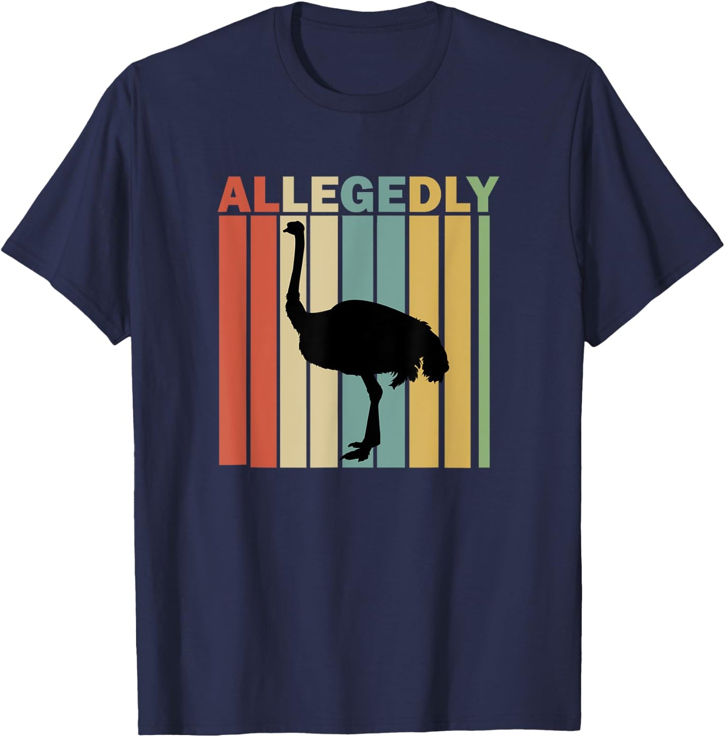 Vintage Allegedly Ostrich T-Shirt - T-Shirt | Navy