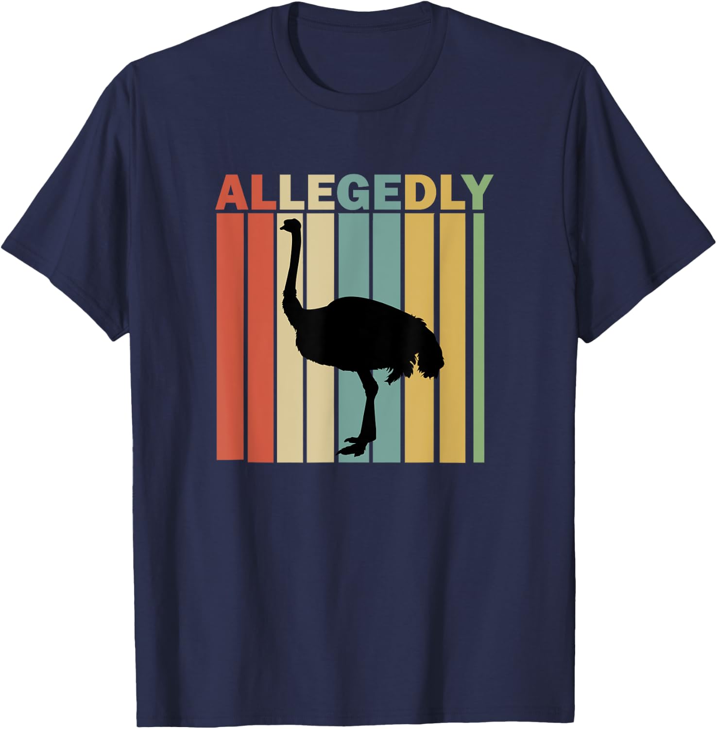 Vintage Allegedly Ostrich T-Shirt - T-Shirt | Navy