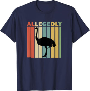 Vintage Allegedly Ostrich T-Shirt - T-Shirt | Navy