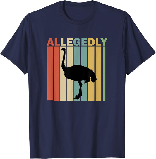 Vintage Allegedly Ostrich T-Shirt - T-Shirt | Navy