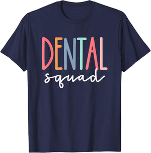Dental Squad Cute Dentist Office Hygienist Staff Crew T-Shirt - T-Shirt | Navy